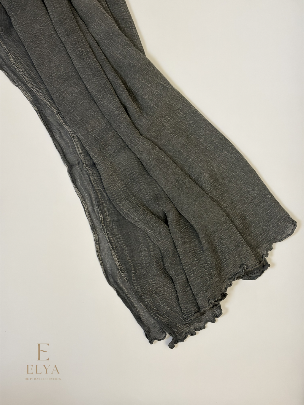 Ruffled Chiffon in Grey
