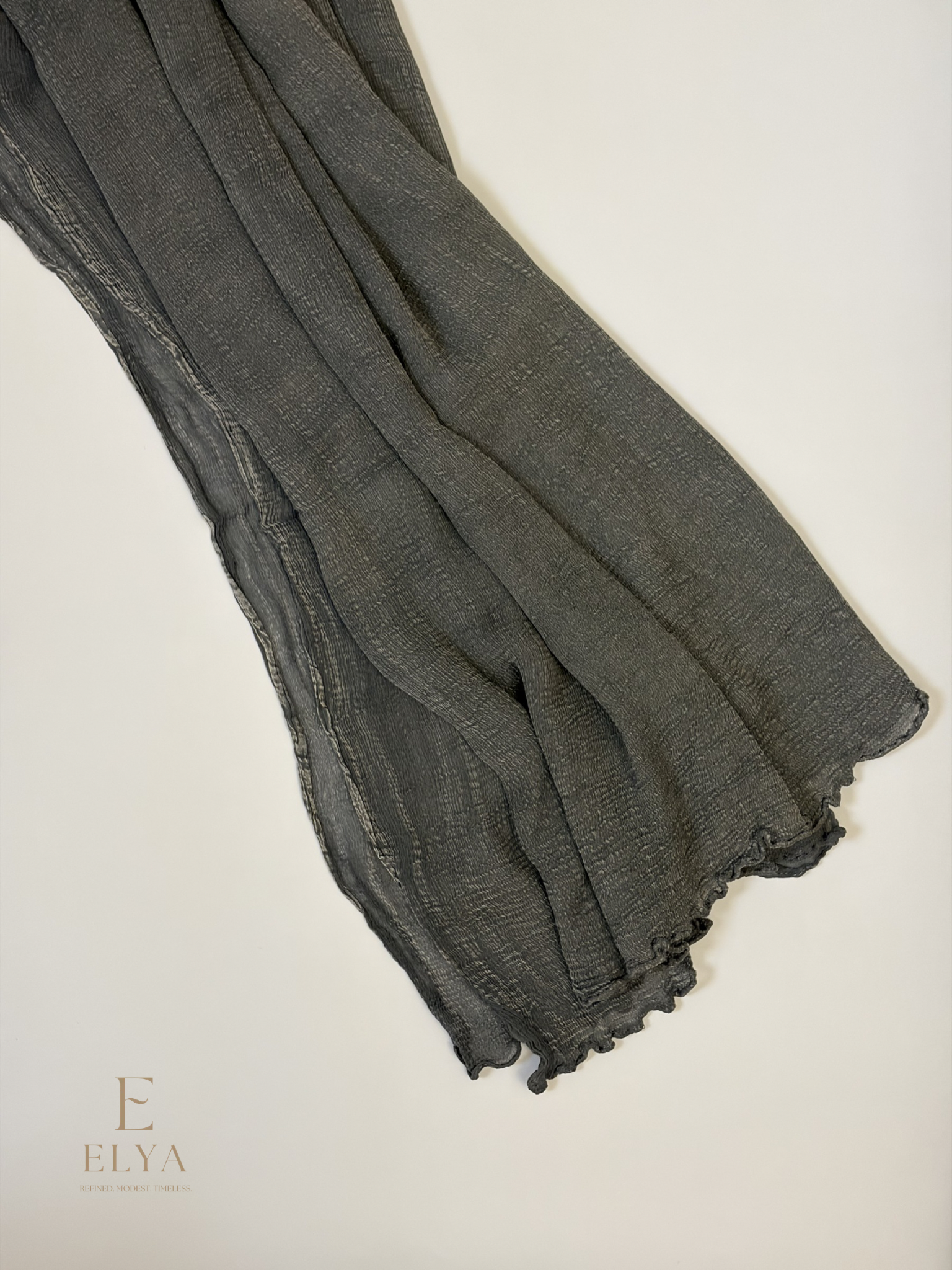 Ruffled Chiffon in Grey
