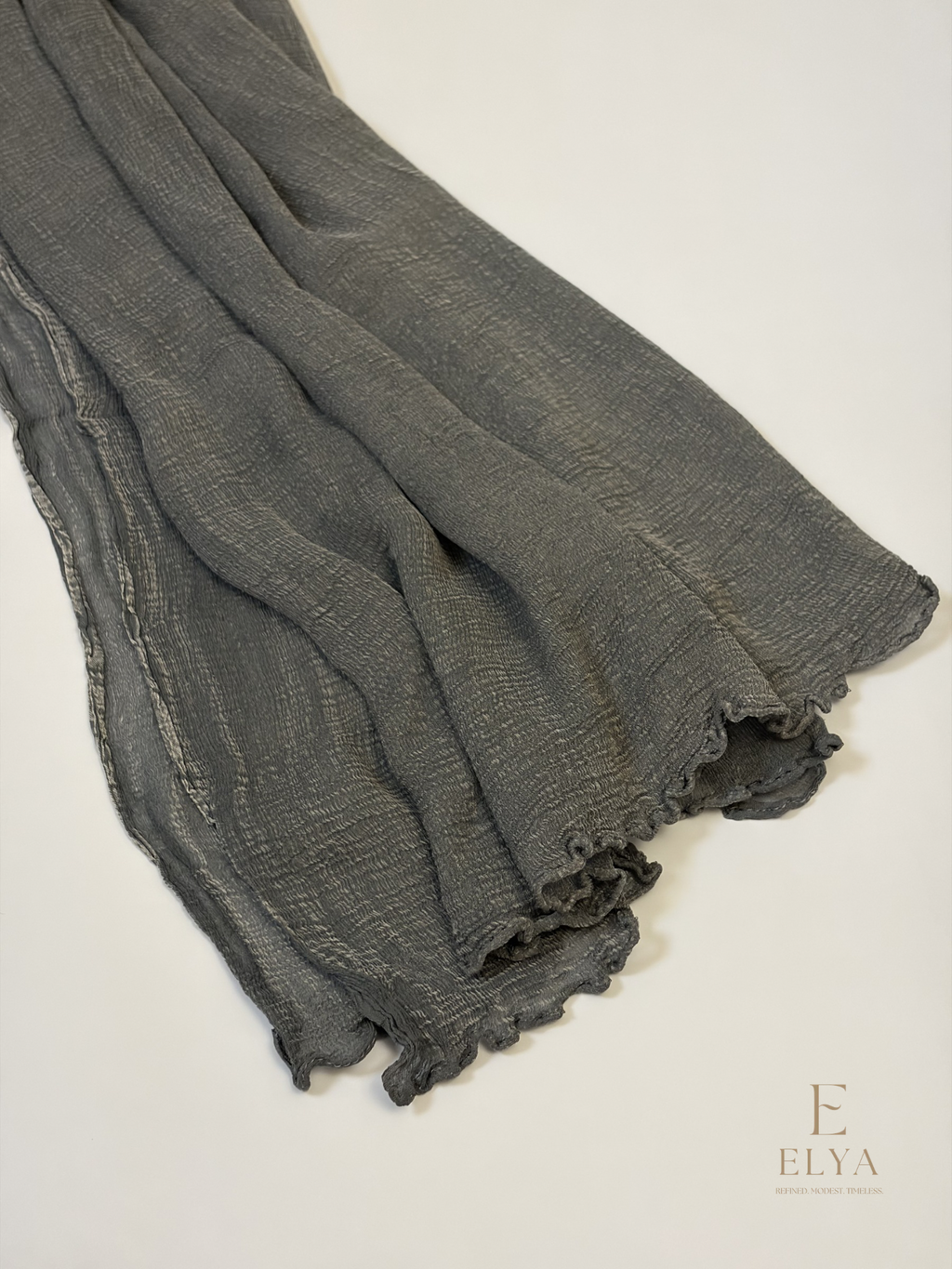 Ruffled Chiffon in Grey