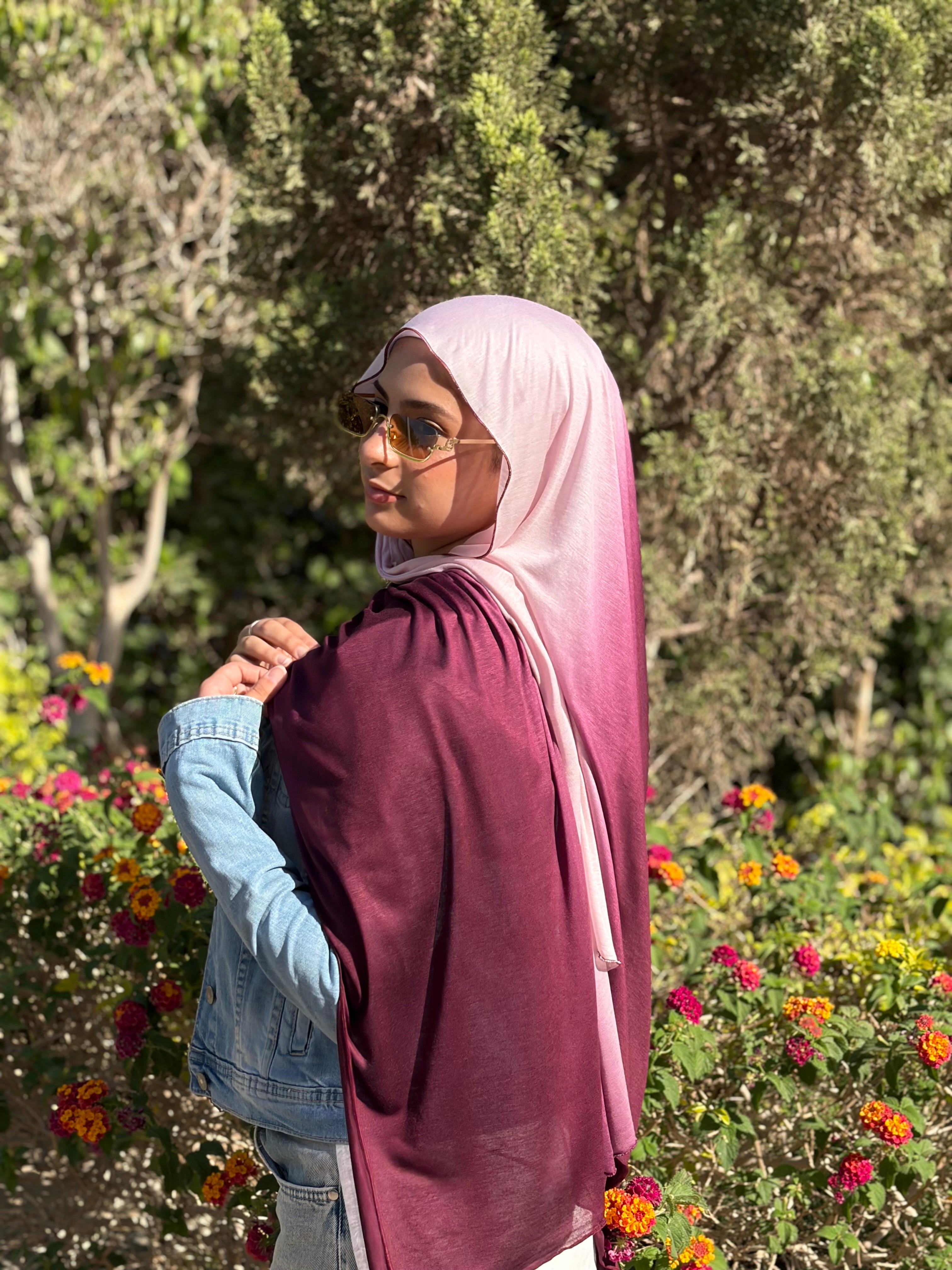 Gradient Cotton Lycra Scarf