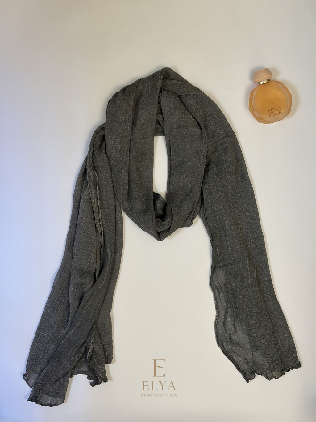 Ruffled Chiffon in Grey