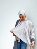 Cotton Lycra scarf & matching bandana in grey color