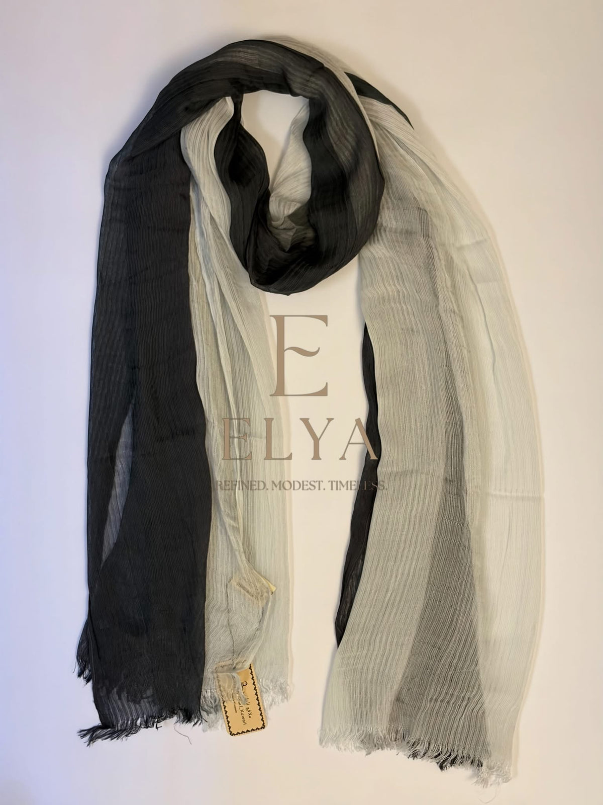 Feather Fade in Dark Grey & White