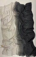 Feather Fade in Dark Grey & White
