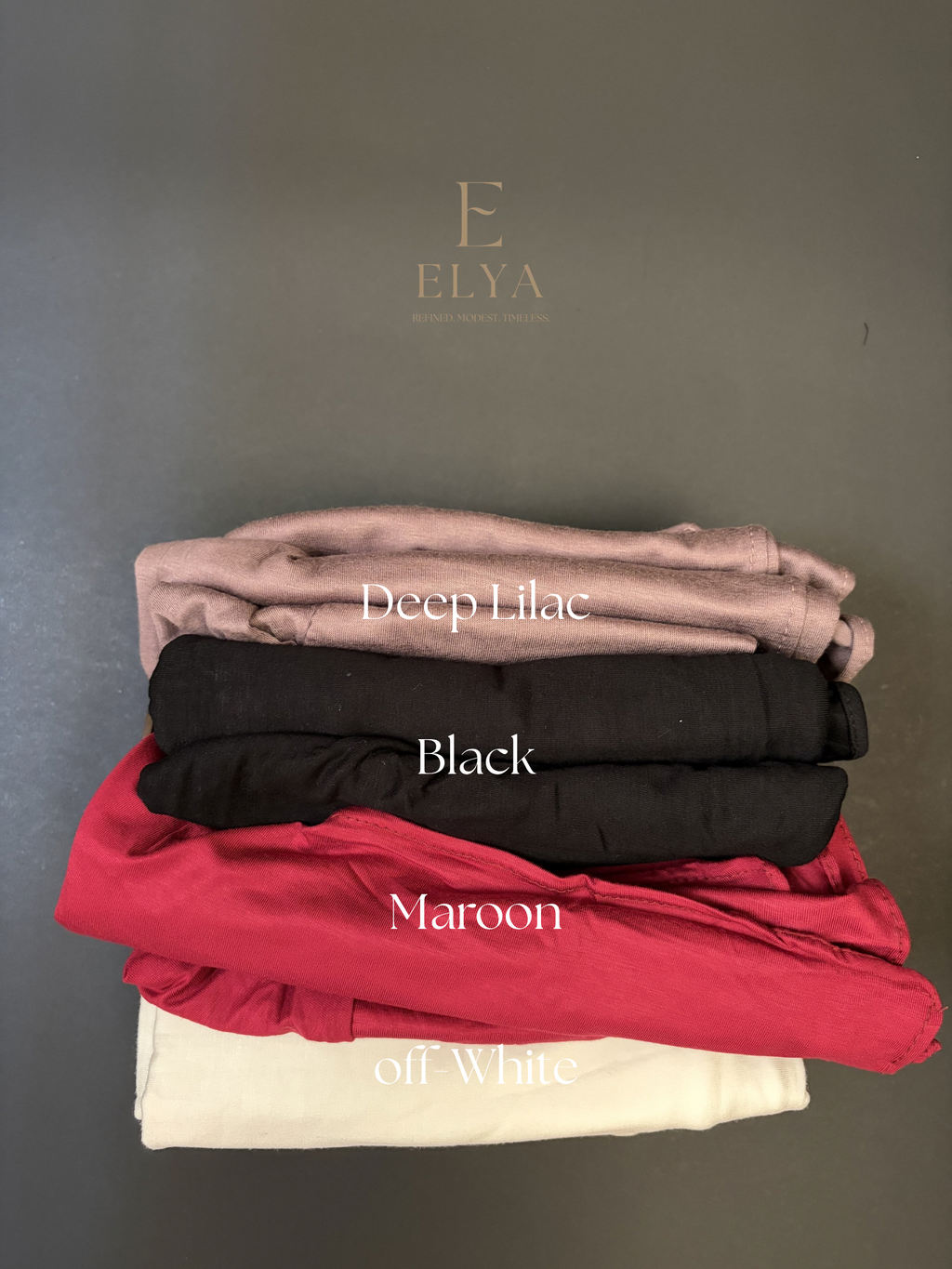 Jersey set scarf in 4 colors, black, off-white, maroon & deep lilac